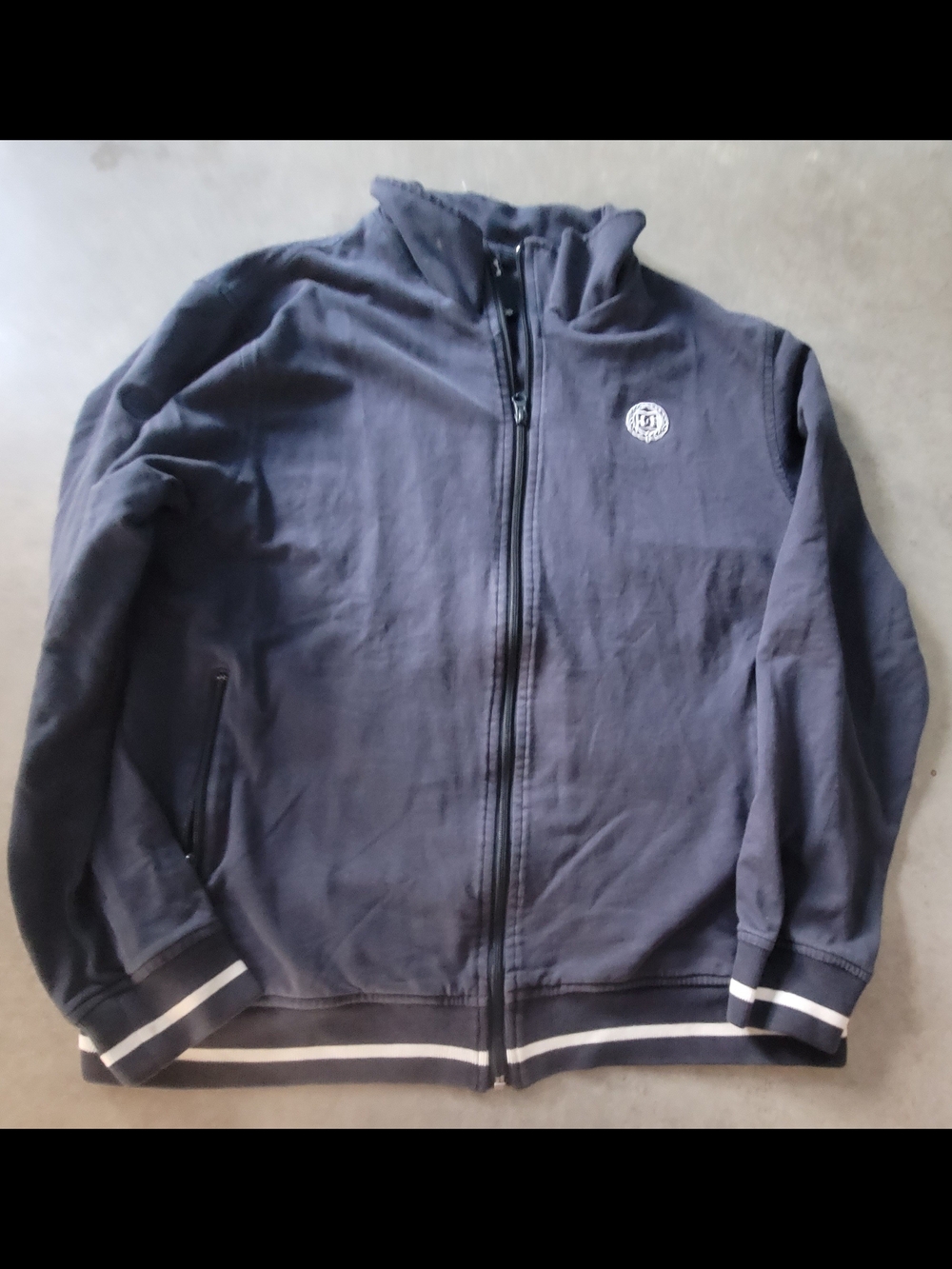 DC SHOES Men's Navy Zip-Up Vest Jacket Old School Early Y2k